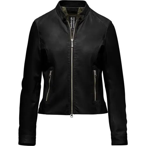 Naty Leather Jacket , female, Sizes: 2XL, 3XL - BomBoogie - Modalova