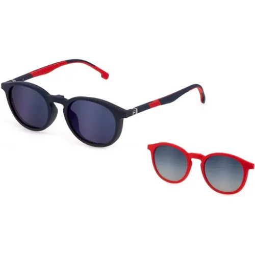Blaue Matte Sonnenbrille , unisex, Größe: 51 MM - Fila - Modalova