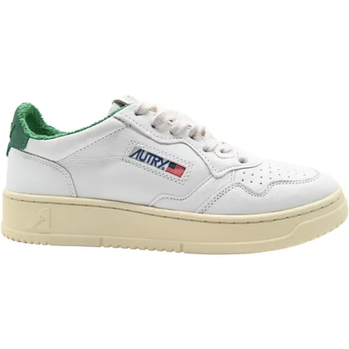 Weiße Grüne Ledersneakers , Herren, Größe: 44 EU - Autry - Modalova
