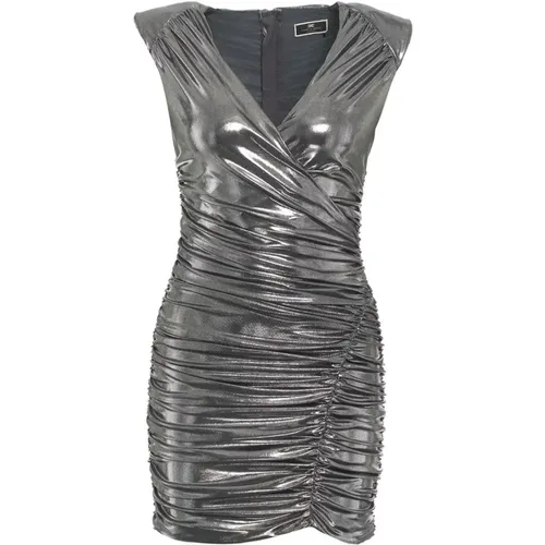 Women's Clothing Dress Silver Ss24 , female, Sizes: L, M - Elisabetta Franchi - Modalova