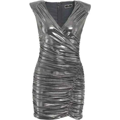 Women's Clothing Dress Silver Ss24 , female, Sizes: S, L, XL, M - Elisabetta Franchi - Modalova