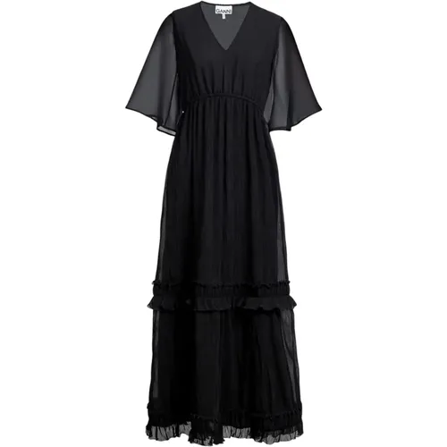 Lace Detail Dress , female, Sizes: L - Ganni - Modalova
