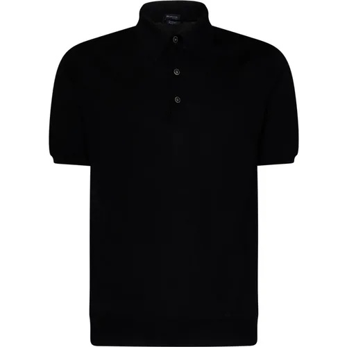 Schwarzes Polo T-Shirt 100% Baumwolle - Kiton - Modalova