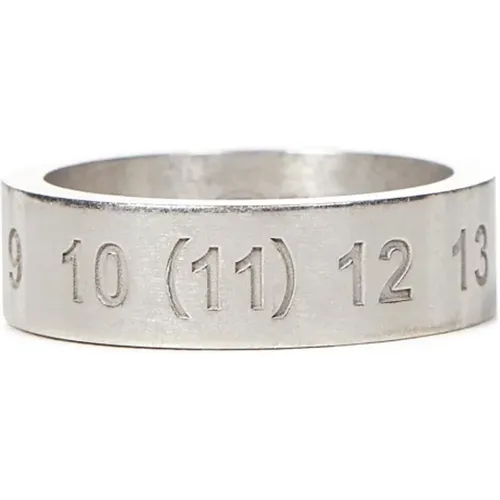 Numeric Logo Band Ring Silver , female, Sizes: 44 MM - Maison Margiela - Modalova