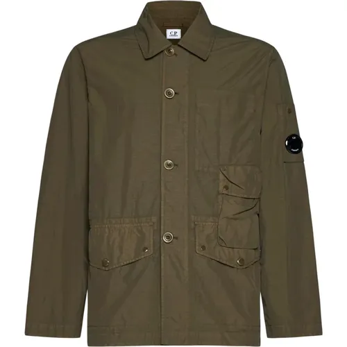 Forest Lens Detail Coat , male, Sizes: M, L - C.P. Company - Modalova