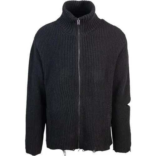 Sweater with High Neck and Front Zip , male, Sizes: L, M - A Paper Kid - Modalova