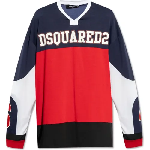 T-shirt with long sleeves , Herren, Größe: L - Dsquared2 - Modalova