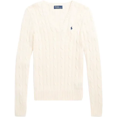 Classic V-Neck Sweater in Soft Combed Cotton , female, Sizes: XS, L, M - Ralph Lauren - Modalova