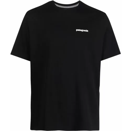 Schwarzes P-6 Logo-Print T-Shirt , Herren, Größe: S - Patagonia - Modalova