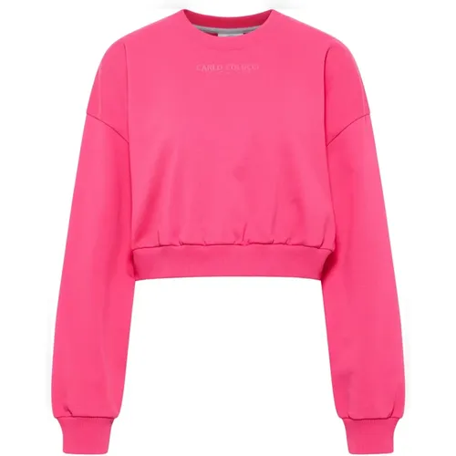 Urban Style Crop Sweatshirt - La Famiglia , Damen, Größe: L - carlo colucci - Modalova