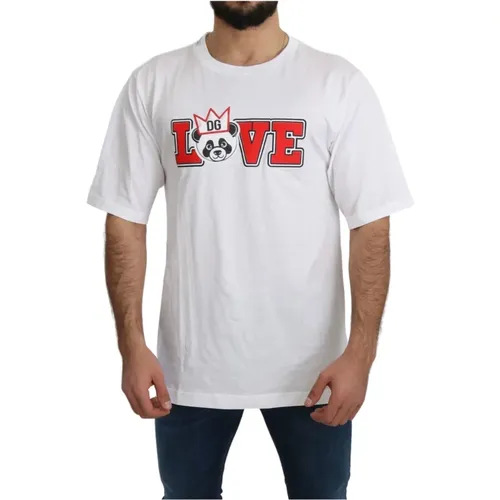 Love Panda Print Top T-shirt , male, Sizes: XS - Dolce & Gabbana - Modalova