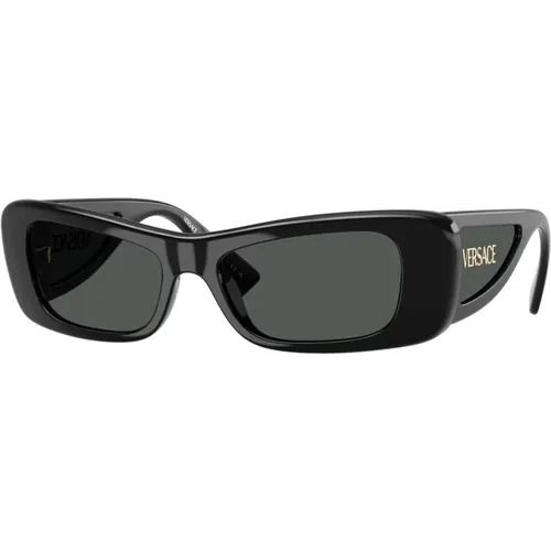 Stylish Sunglasses with Dark Grey Lenses , unisex, Sizes: 54 MM - Versace - Modalova