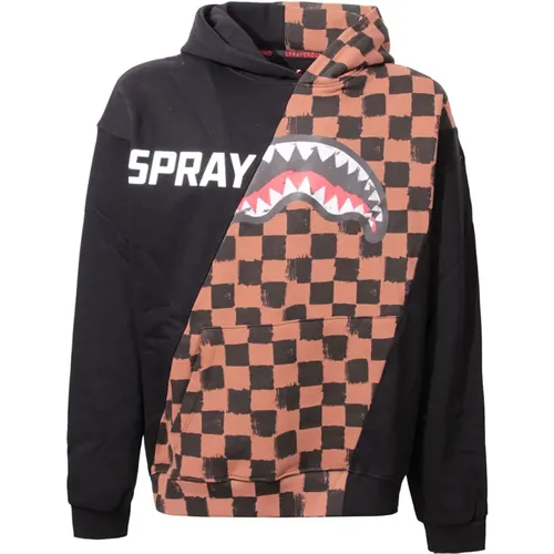 Grauer Baumwollhoodie mit Logodruck , Herren, Größe: M - SPRAYGROUND - Modalova