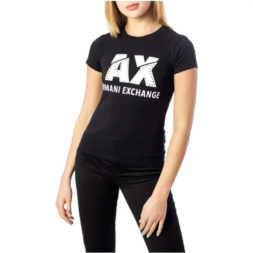 T-Shirts , Damen, Größe: L - Armani Exchange - Modalova