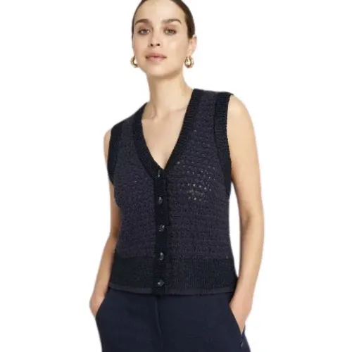 Navy Knit Vest Cardigans , female, Sizes: 2XL, M, XS - Gustav - Modalova