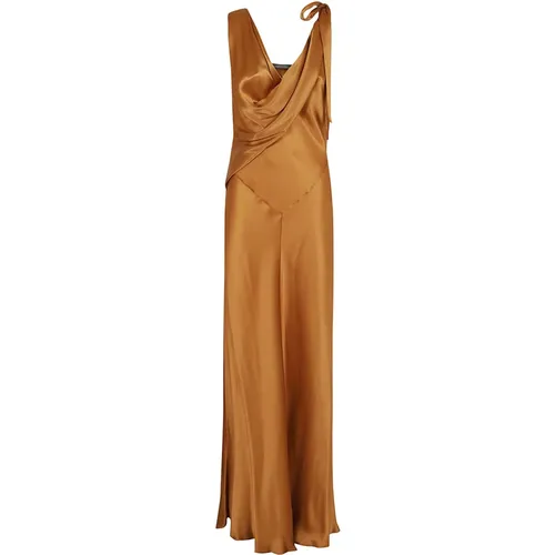 Marrone Dress , female, Sizes: S, XS - alberta ferretti - Modalova