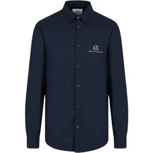 Logo Poplin Shirt , male, Sizes: S, L, M, XL - Armani Exchange - Modalova