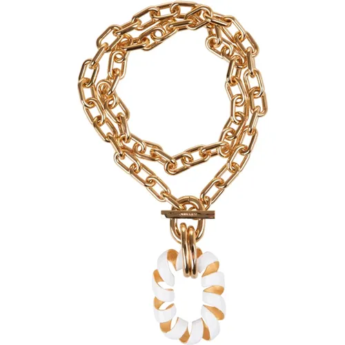 Golden Twist Necklace with Pendant , female, Sizes: ONE SIZE - Paco Rabanne - Modalova