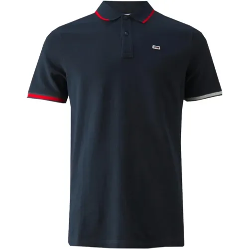 Slim Fit Flag Cuffs Polo , male, Sizes: S - Tommy Hilfiger - Modalova