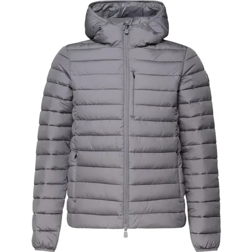 Padded Hooded Coat Mid Grey , male, Sizes: M, 3XL, L, S, XL, 2XL - Save The Duck - Modalova