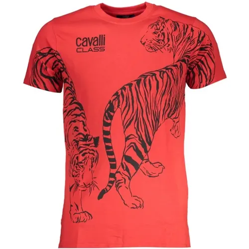 Druck Logo Rundhals T-Shirt - Cavalli Class - Modalova