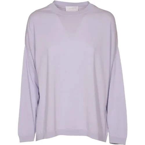 Lilac Sweater Paricollo Rasato , female, Sizes: L, S - Daniele Fiesoli - Modalova