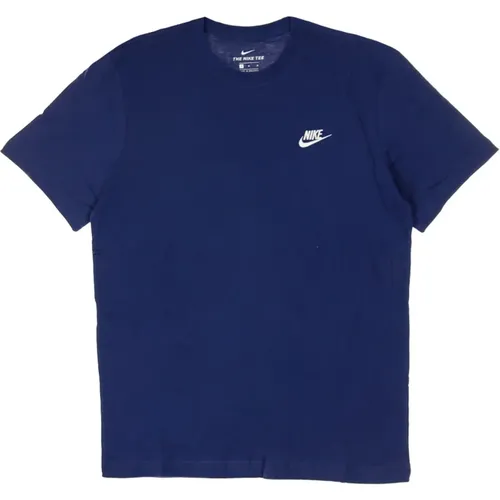 Midnight Navy/White Club Tee Shirt , Herren, Größe: XL - Nike - Modalova