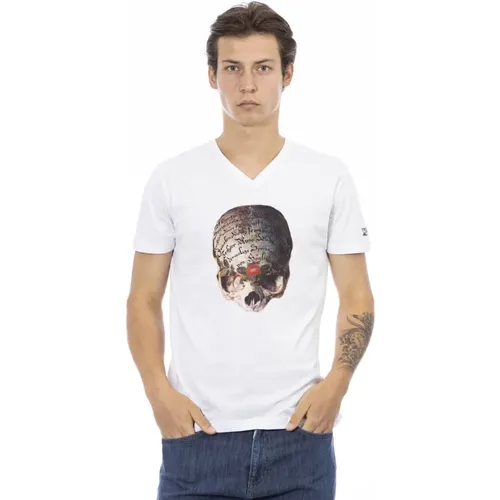 Kurzarm V-Ausschnitt T-Shirt , Herren, Größe: 2XL - Trussardi - Modalova