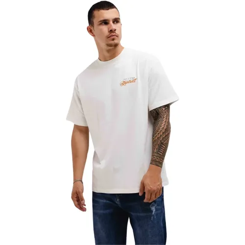 Futura T-Shirt Herren Weiß/Orange , Herren, Größe: L - Quotrell - Modalova