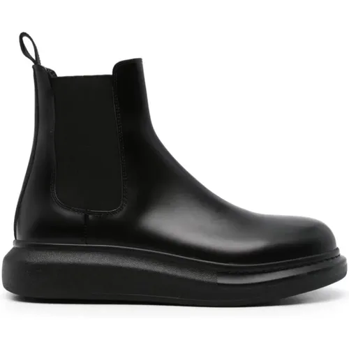 Schwarze Hybrid Chelsea Stiefel Leder , Herren, Größe: 42 EU - alexander mcqueen - Modalova