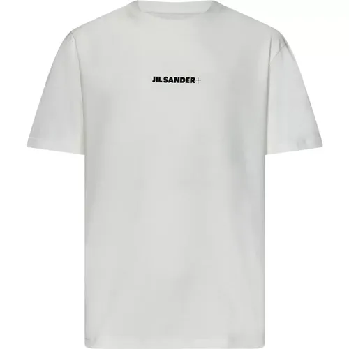 Ribbed T-shirts and Polos with Black Logo Print , male, Sizes: L, S, M - Jil Sander - Modalova