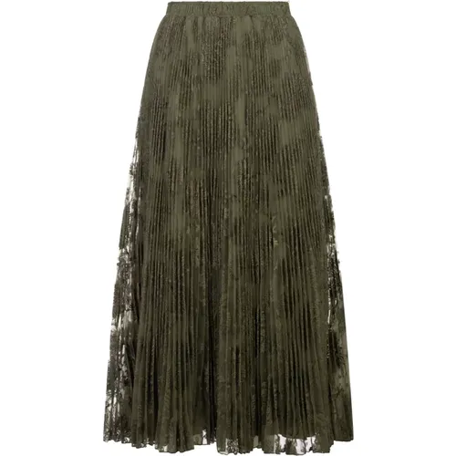 Lace Midi Skirt Pleated , female, Sizes: XS - Ermanno Scervino - Modalova