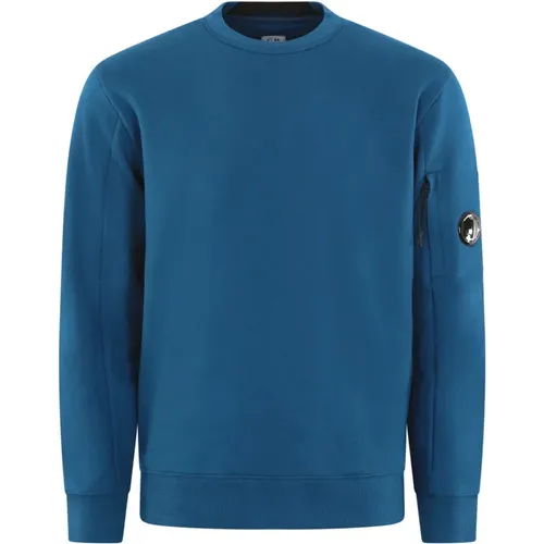 Blauer Rundhalsausschnitt Pullover Upgrade , Herren, Größe: M - C.P. Company - Modalova