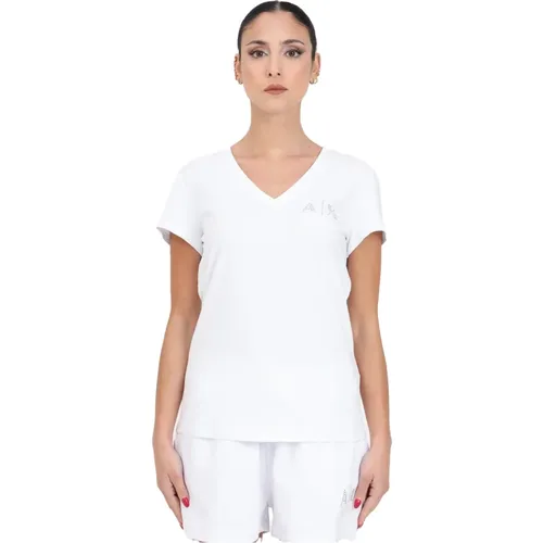 T-Shirts , Damen, Größe: L - Armani Exchange - Modalova