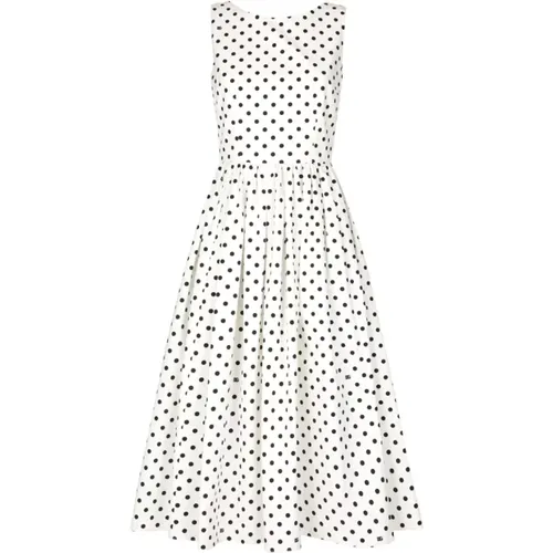 Circle Midi Dress with Polka Dots , female, Sizes: M, S - Dolce & Gabbana - Modalova