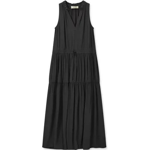 V-Neck Ruffle Dress , female, Sizes: L, M - MOS MOSH - Modalova