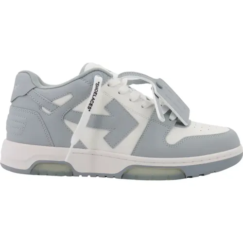 Leather Sneakers with Iconic Zip Tie , male, Sizes: 6 UK, 8 UK - Off White - Modalova