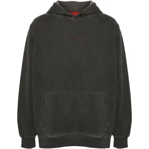 Grauer Hoodie mit Logo-Stickerei , Herren, Größe: M - VISION OF SUPER - Modalova