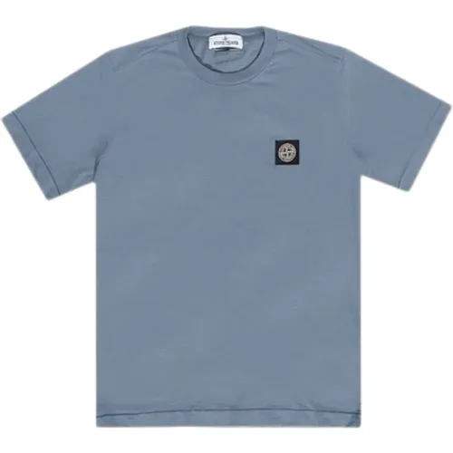 Blauer Avion T-Shirt mit Logo-Patch - Stone Island - Modalova