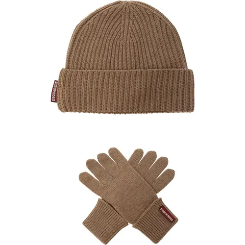 Wollset: Mütze und Handschuhe , Herren, Größe: ONE Size - Dsquared2 - Modalova