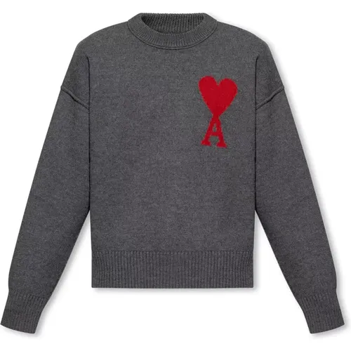 Pullover mit Logo , Herren, Größe: XL - Ami Paris - Modalova