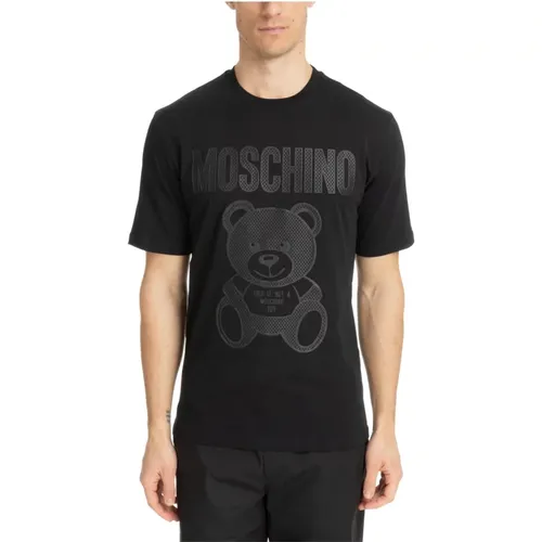 Abstract Logo Teddy Bear T-shirt , male, Sizes: M - Moschino - Modalova