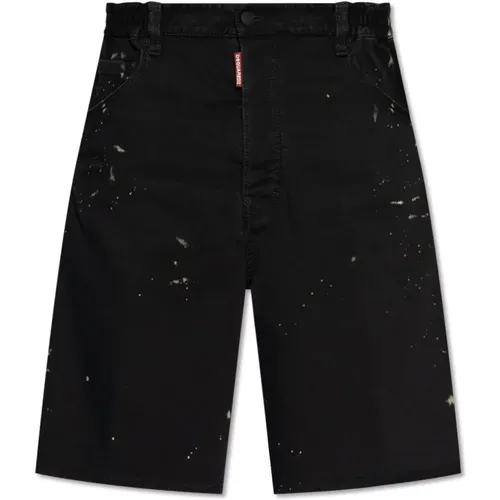 Graue Surfer Shorts mit Silberapplikationen , Herren, Größe: L - Dsquared2 - Modalova