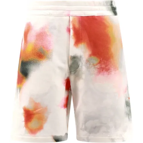 Weiße Shorts mit Multicolor-Print , Herren, Größe: XL - alexander mcqueen - Modalova