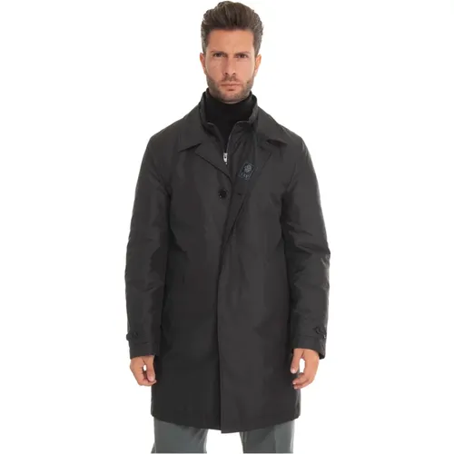 Quilted Morning Coat with Zip Closure , male, Sizes: S - Fay - Modalova