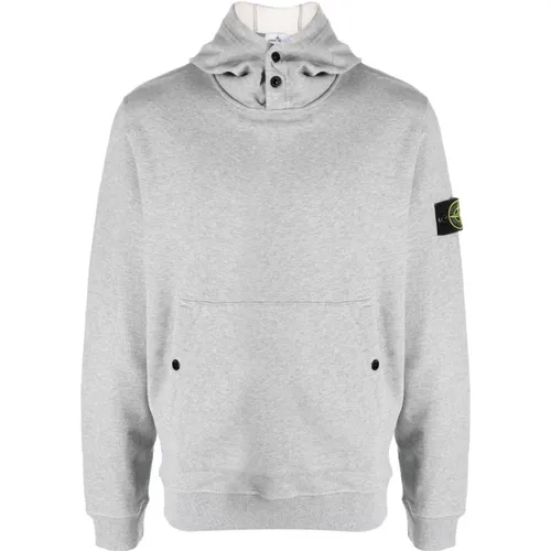 Grey Aw23 Men`s Hoodie , male, Sizes: 2XL - Stone Island - Modalova