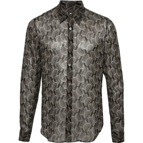 Petrol Silk Shirt Classic Collar , male, Sizes: L, S, M - Dries Van Noten - Modalova