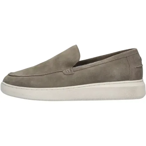 Taupe Wildleder Loafer mit Gummizeichen , Herren, Größe: 44 EU - Australian - Modalova