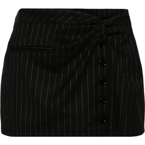 Twist snaps pinstriped mini skirt , female, Sizes: S, M - Courrèges - Modalova