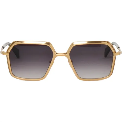 Gold Ugo Sunglasses with Black Gradient Lenses , unisex, Sizes: ONE SIZE - Jacques Marie Mage - Modalova